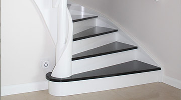Flooring concrete stairs with wood
